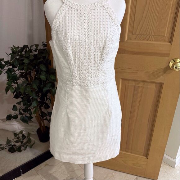 Lilly Pulitzer‎ CHARLIZE Eyelet White Shift Dress Lined Cotton Size 6 - Picture 2 of 15